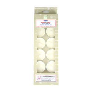 White Sage Tea Light Candles – Set Of 12