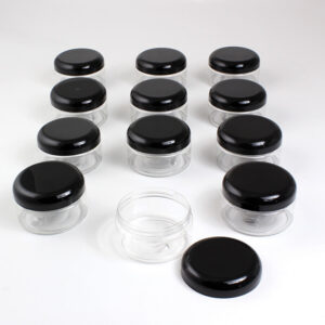 Set Of 12 Wide Jars/Caps – 8 oz. (Clear)