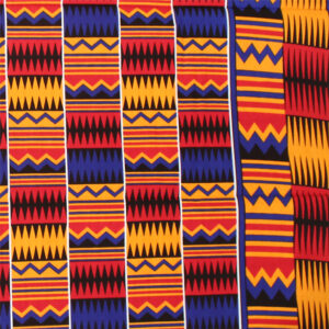 Red/Blue Kente Print Fabric 12 Yards