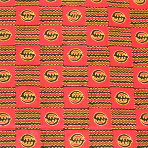 African Made Premium Gye Nyame Fabric: Red