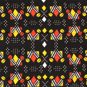 Black w/Red & Yellow Shells Fabric: 6 Yd