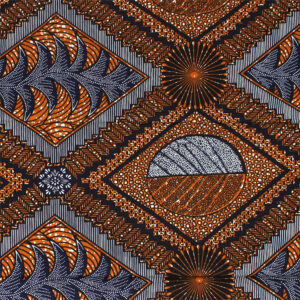 Navy & Rust African Print Fabric:  6 Yds