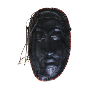 Black Leather Purse – Mask Design