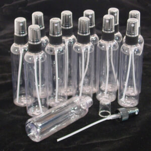 4 oz. Plastic Bottles w/Atomizer – 12 pk