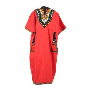 Polished Traditional Print Dress – Red