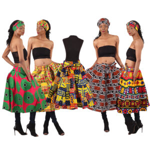 Set of 5 Summertime Ankara Print Short Skirts