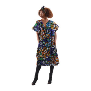 Tene Bold African Print Open Kaftan: Style O