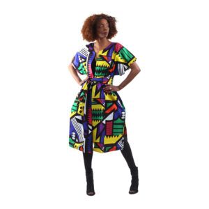 Tene Bold African Print Open Kaftan: Style P