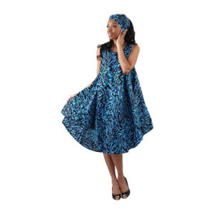 Ankara Print Umbrella Dress: Style-D