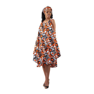 Ankara Print Umbrella Dress: Style-E