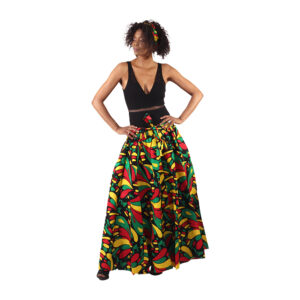 Ankara Print Elastic Maxi Skirt: Style B