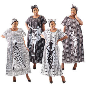 Set Of 4 Mud Print Kaftans