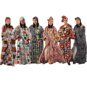 Set Of 6 African Print Long Kimono