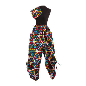 African Print Wide Leg Pants w/ Pull String