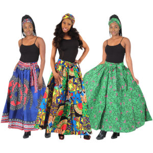 Set Of 3 African Print Long Skirts – ASSORTED