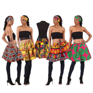 Set of 5 Ankara Print Mini Skirts