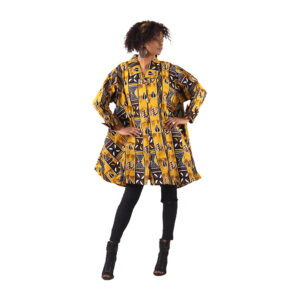 Ankara Print Button Hi/Lo Shirt