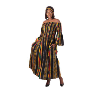 Kente Flare-Sleeve Stretch Top Dress: #4