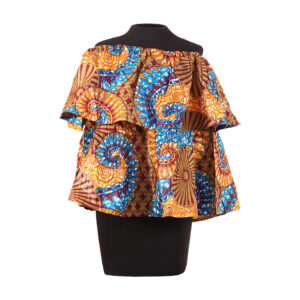 Ruffled Sea Breeze Ankara Print Top