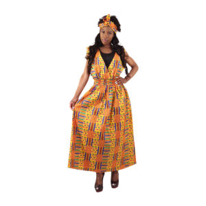 Kente Print Sleeveless Dress – ONE SIZE: #1