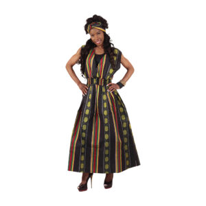 Kente Print Sleeveless Dress – ONE SIZE: #4