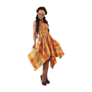 Kente Stretch-top Flare Dress – ONE SIZE: #1