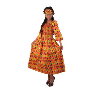 Kente Smocked-Top Long Dress – ONE SIZE: #2