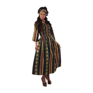 Kente Smocked-Top Long Dress – ONE SIZE: #4