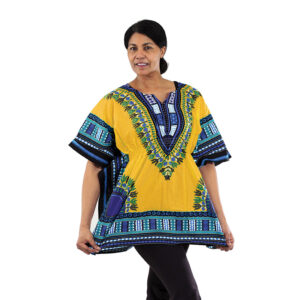 Traditional Elastic Dashiki: Gold