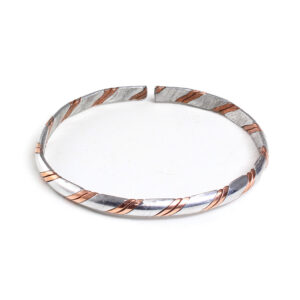 Silver & Copper Metal Twist Bracelet