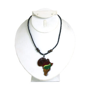 Africa Pendant Necklace: Black Rasta