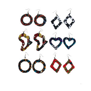 Set of 6 Kitenge Design Earrings – ASSORTED