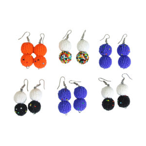 Set of 6 Double-Orb Beaded Earrings – ASSORTED