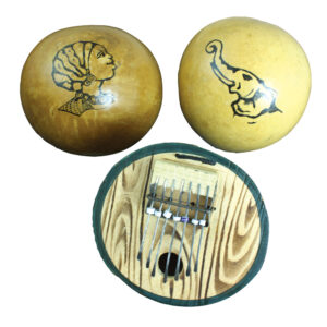 Premium Senegal Kalimba-Gourd Thumb Piano – Round