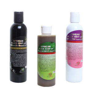 Set Of 3 Liquid African Black Soaps