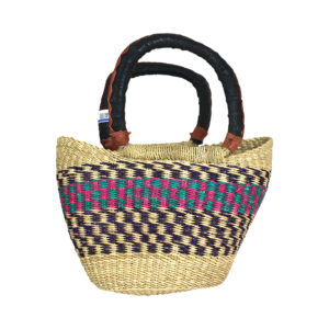 ASSORTED Woven & Leather Basket: Small