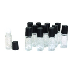 1 oz. Fancy Jumbo Glass ROLL-ON Bottles – Set Of 12